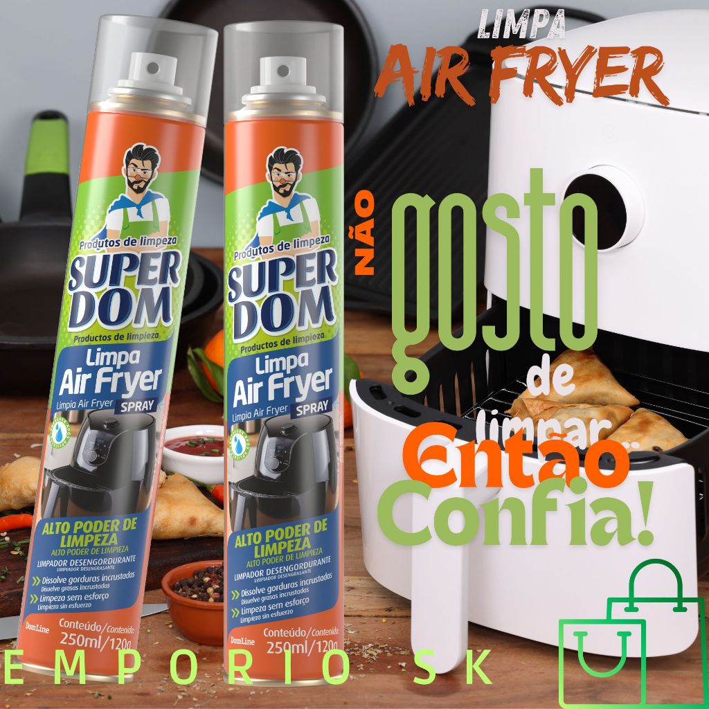 Spray Limpa Air Fryer Alto Poder De Limpeza, Dissolve A Gordura Limpeza Sem Esforço 250ml 1,2 ou 3