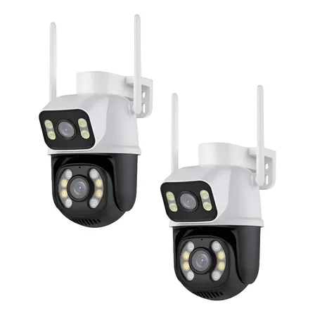 Kit 2 Câmera Wifi Externa A28 App Icsee Dupla Visão 3mp Prova Dágua Cor Branco