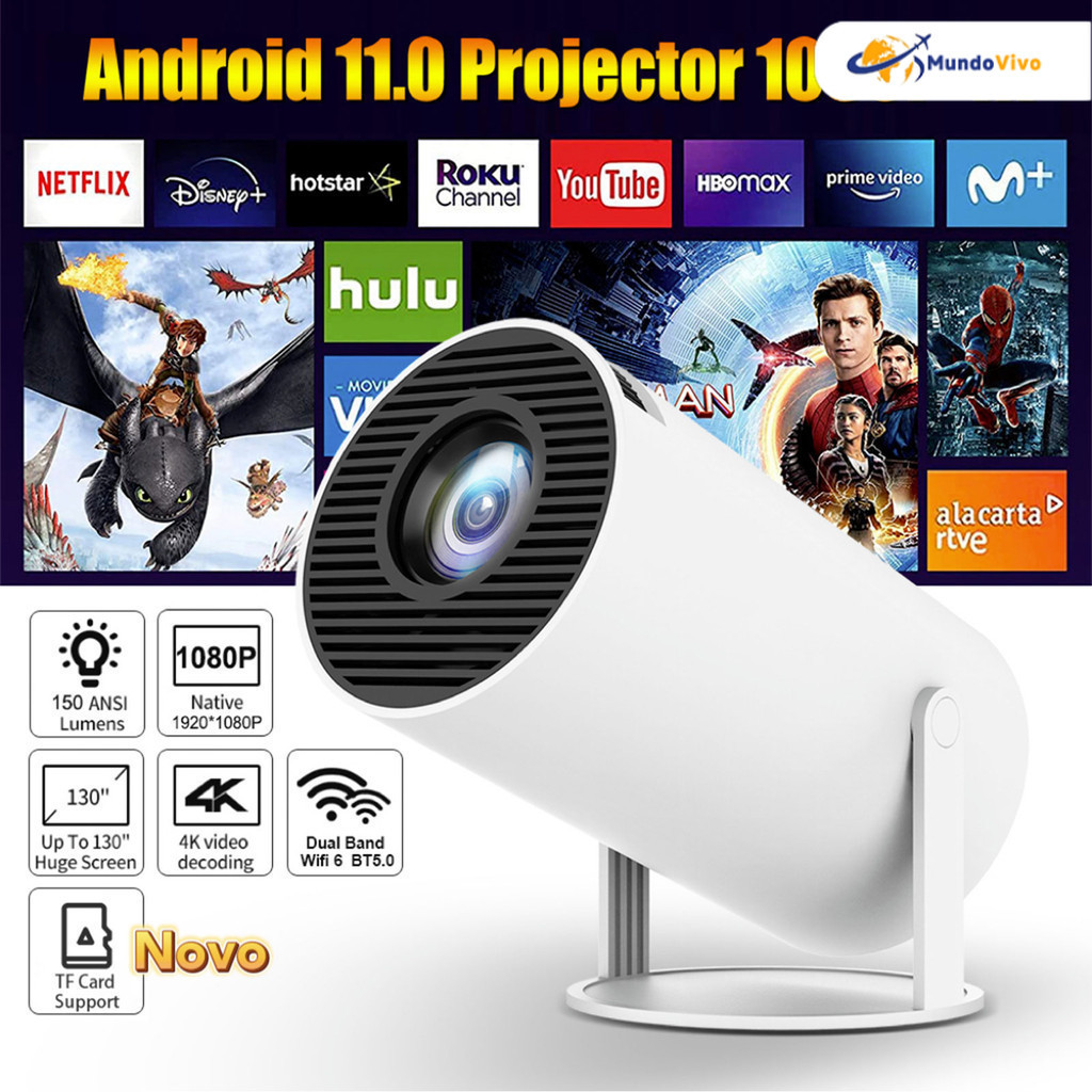 Projetor 4K HD, adequado para celular, TV Box, Xbox, PS, PC, suporte WiFi, HY300 Pro Magcubic, envio imediato