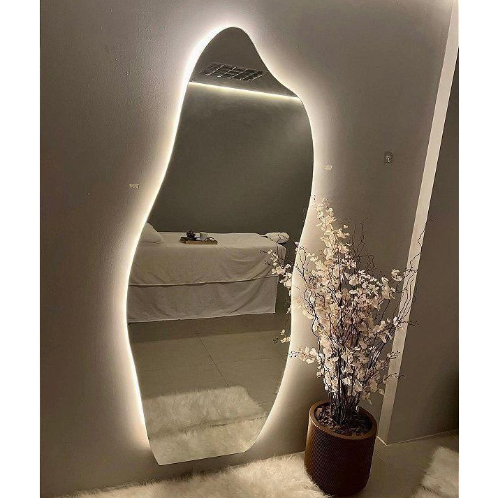 Espelhos Varios Modelos Oval Redondo Orgânico  de Vidro Lapidado Para Banheiro Sala Quarto