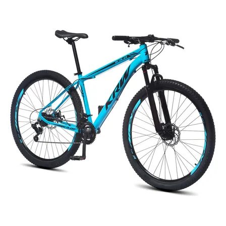 Bicicleta Bike Aro 29 Krw Mountain Bike Câmbio Shimano Tz 21 Velocidades Freio A Disco Amortecedor Suspensão Dianteira Sh21 Cor:azul/preto Tamanho Quadro:17