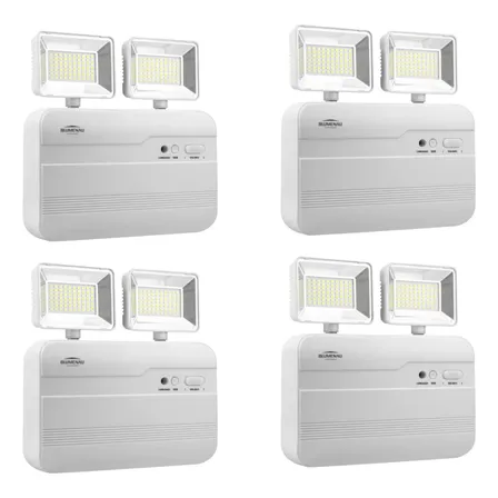 4 Unidades De Luminária Emergência Led 3000 Lúmens 18w 6500k Bivolt Blu Branco