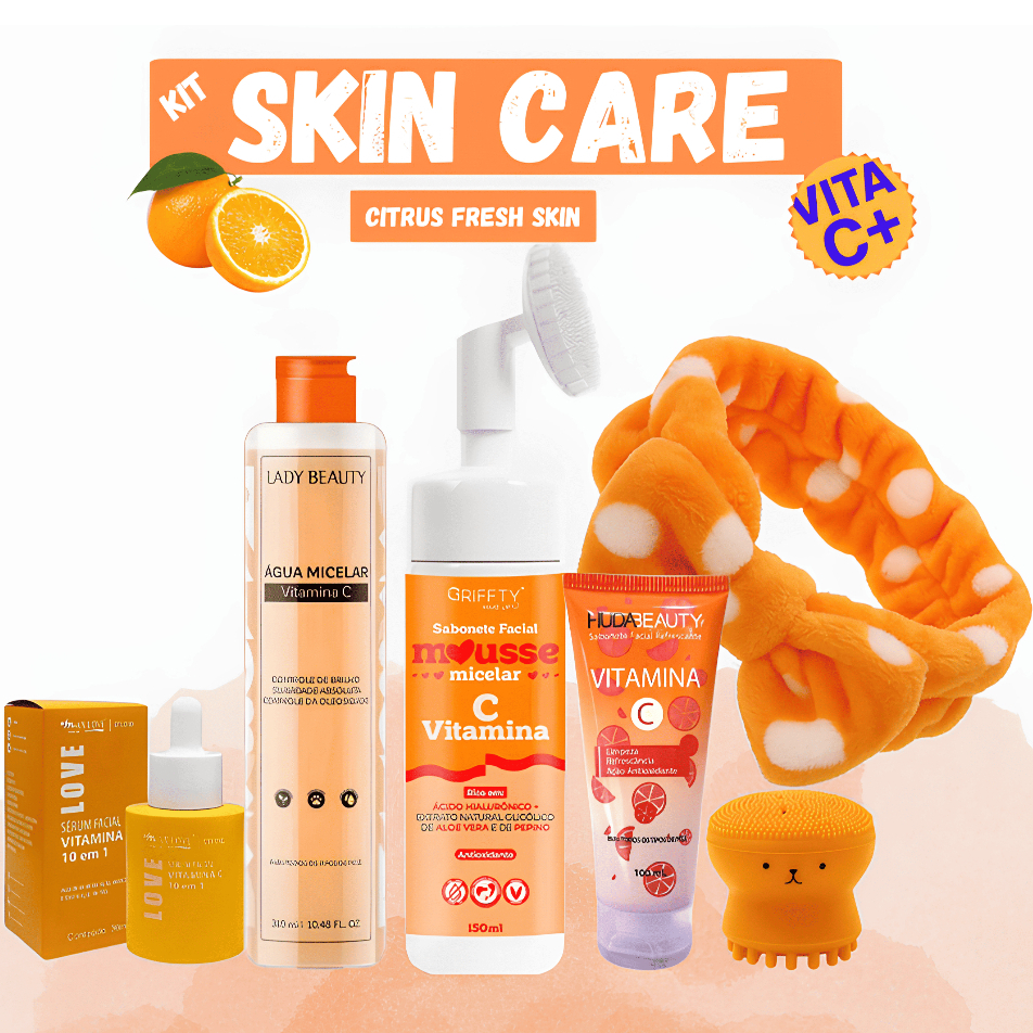 Kit Skin Care Vitamina C Limpeza de Pele Profunda
