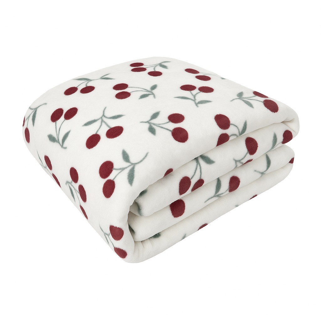 Manta Casal e Queen Cereja Grosso Soft Microfibra Anti-alérgica