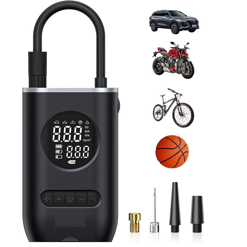 Mini Compressor de Ar Portatil Recarregavél Digital USB Calibrador Pneu Envio Imediato