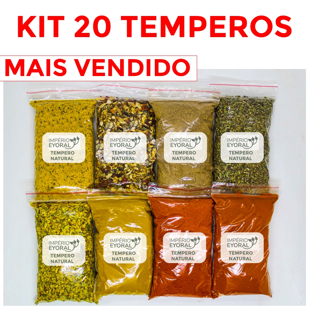 Kit com 20 unidades de Temperos e Condimentos para sua Cozinha mais vendido temperos e condimentos