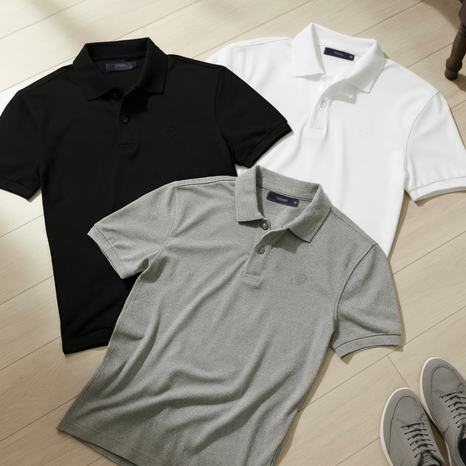 Kit 3 Polo Masculina Básica Antiodor Tecido Leve Confortável Perfeita De Alta Qualidade Casual
