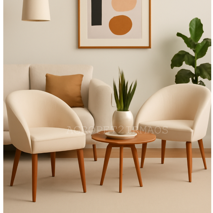 kit 2 Cadeira Lua Decorativa Poltrona Lua Sala de Estar Salão Quarto Estética Decoração Recepção