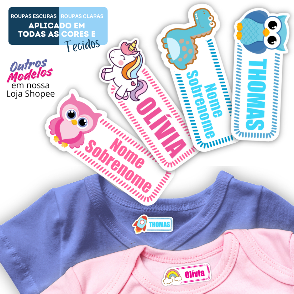 Etiqueta Termocolante Para Uniformes, Roupas, Meias, Mochila - Aplica em Qualquer Tecido I 36pçs