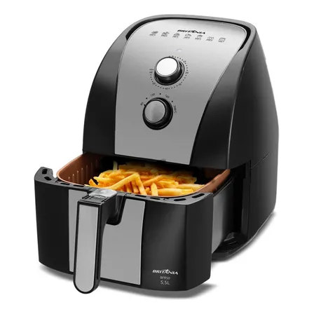 Britânia Air Fryer Bfr51 5,5l Antiaderente Gold Potência De 1500w Cor Preto 127v