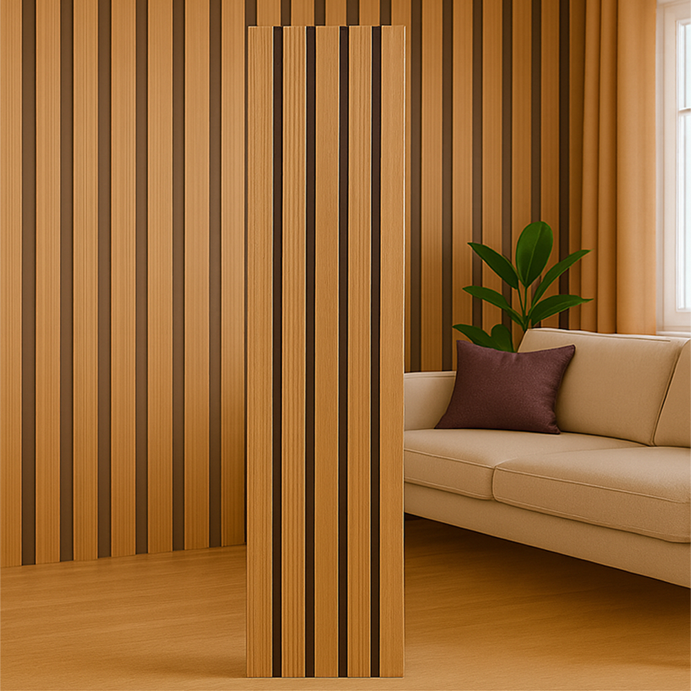 Kit até 10 Placas Autocolante Revestimento De Parede Ripado Premium