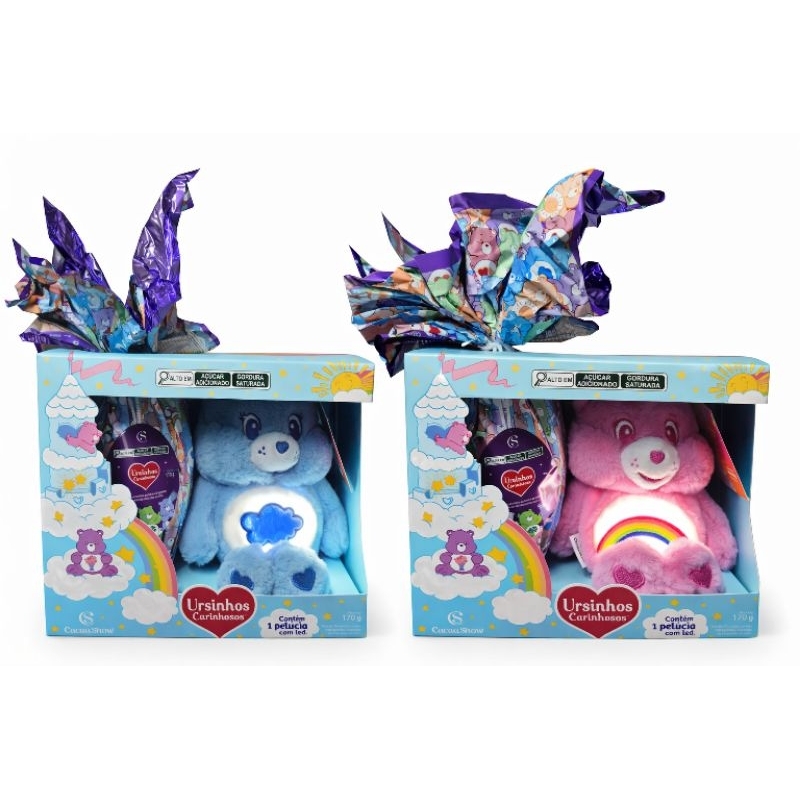 Ovo de Páscoa ao Leite Pelúcia com LED Ursinhos Carinhosos 170g