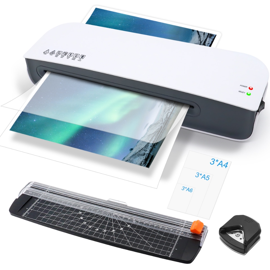 Plastificadora Laminadora A4 Com 9 Bolsas De Laminação Abs Anti-travamento Fria/quente Laminadora Velocidade 280 Mm/min