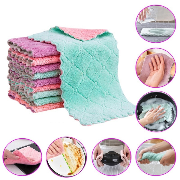 10 Peça Pano De Prato De Cozinha Microfibra Para Limpar O Pia Anti-Aderente / Pano De Limpeza / Óleo