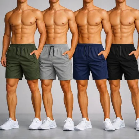 Kit 4 Short Tactel Masculino Casual Praia Bermuda Bolso