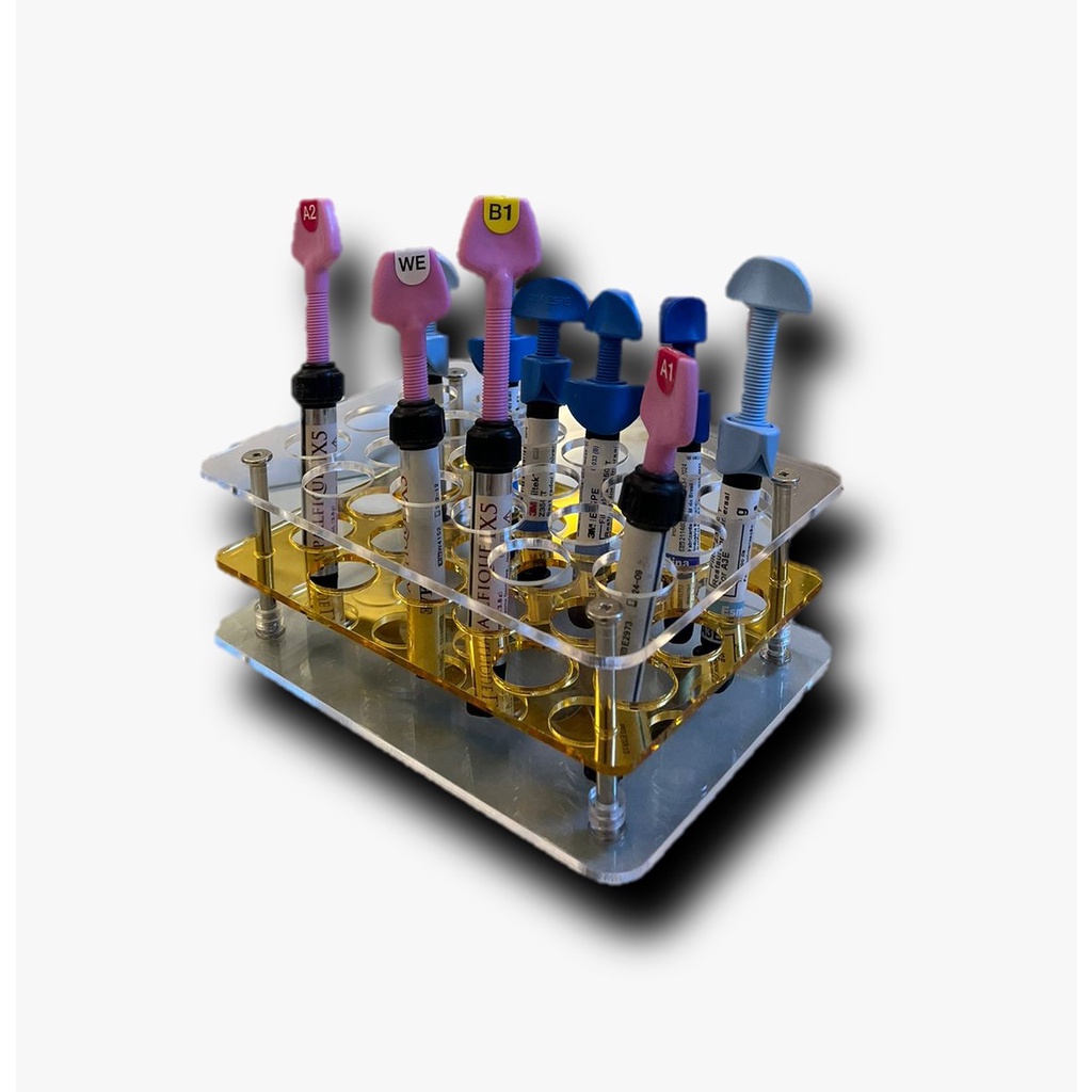 Porta Resina 20 Furos Dentista Odontologia acrílico Dourado