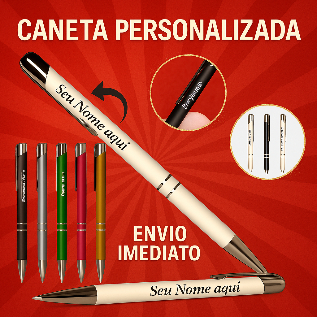 Kit Caneta Personalizadas Atacado Promoção Lembrancinhas Evento Nome Logo Datas