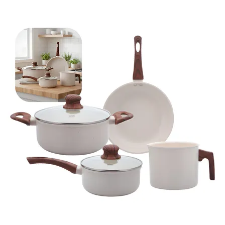 Jogo De Panelas Indução Tuut Ecoglid 4 Peças Cor Cream