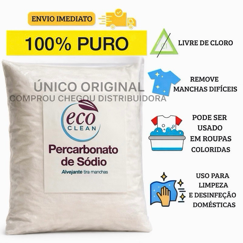 Percarbonato De Sódio 100% PURO Alvejante sem cloro Tira Manchas limpeza clareador 500g/1kg/2kg