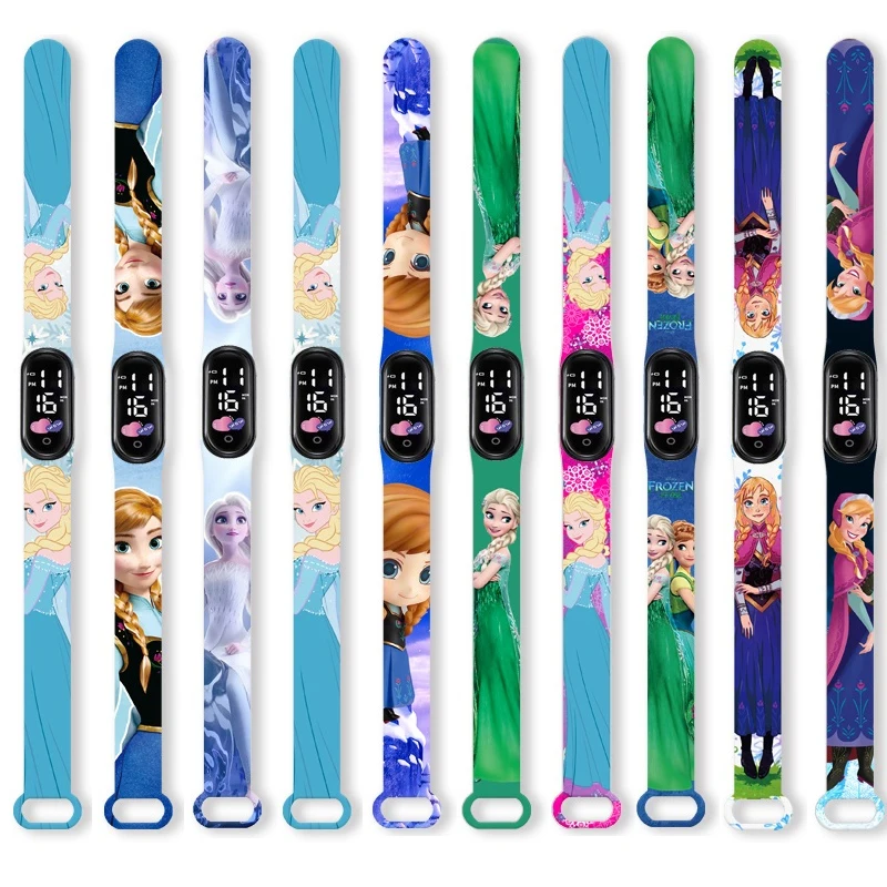 Novo bonito disney touchscreen led luz branca pulseira moda estudante lazer esportes relógio eletrônico à prova dwaterproof água