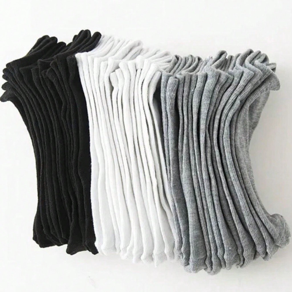 Kit 12 Pares de Meias Algodão Cano Médio Unissex - Cores Variados