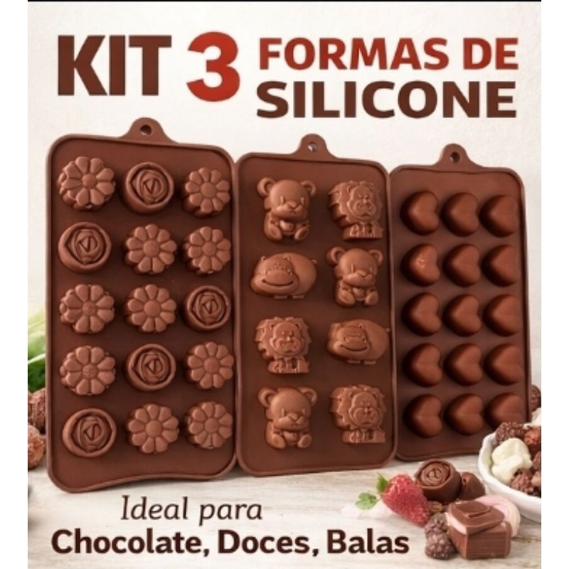 Forma Silicone Chocolate Bombom Molde Doces Confeitaria Páscoa