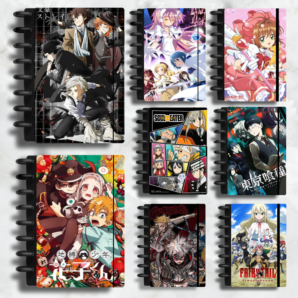 CADERNO INTELIGENTE DE DISCO  ANIMES PARTE 2 - MINI, P, M, G e G de 10 MATÉRIAS - COLOQUE SEU NOME