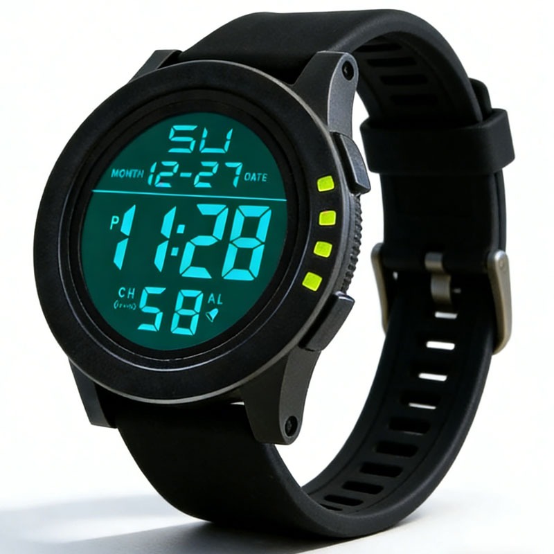 Relógio Digital Masculino Eletrônico Esportivo à Prova d'Água para Uso Diário com Display LED, Alarme e Cronômetro