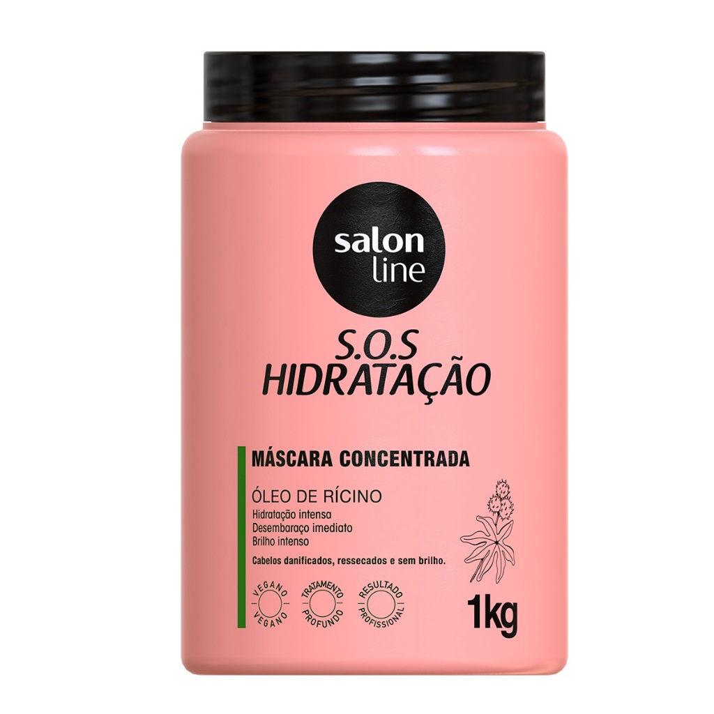 Máscara S.O.S Hidratação Óleo de Rícino Salon Line 1kg