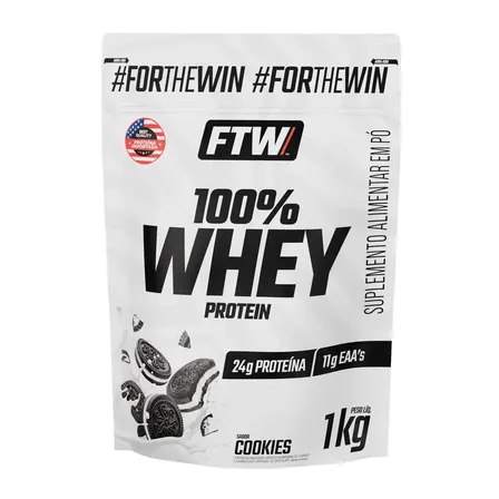Whey Protein 100% Refil 1kg Sabor Cookies - Ftw