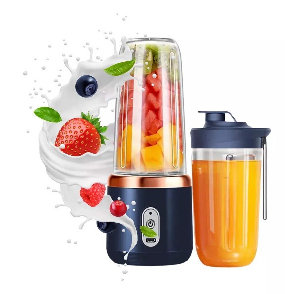 Mini Liquidificador Portátil De Suco De Alimentos Misturador Leite Smoothie 400ML 6 Lâminas Espremedor Elétrico