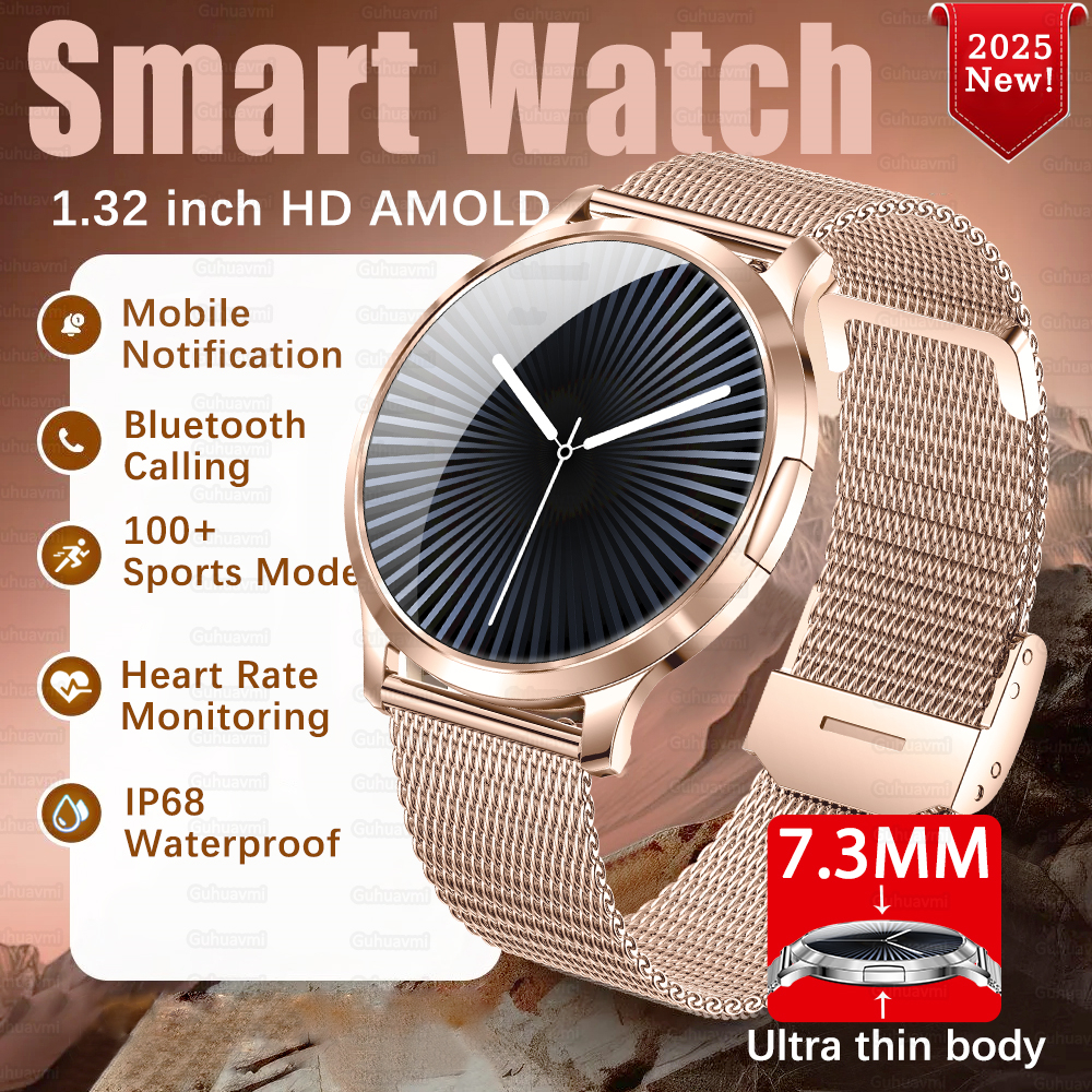 2025 nova chamada bluetooth mulher relógios inteligentes senhora esportes pulseira de fitness à prova dwaterproof água 7.3mm ultra fino relógio inteligente para android ios