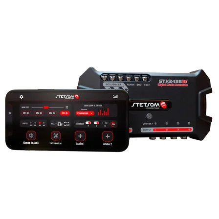 Processador De Áudio Digital Stetsom Stx2436bt Com Bluetooth Para Carro 12v