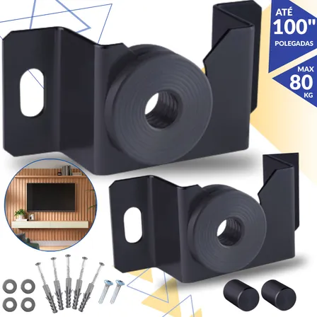 Suporte Tv Fixo Universal 10'' A 100'' Polegadas Para Todas As Marcas - Parosflux Preto