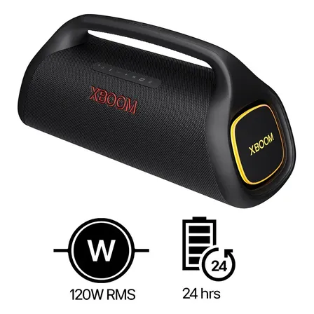 Caixa De Som LG Xboom Go Xg9s Bluetooth 5.3, 50w, Som Potente, Led Personalizável, Party Mode, Resistente À Água Ipx7, Bateria Longa Duração E Design Compacto Preto 127/220v