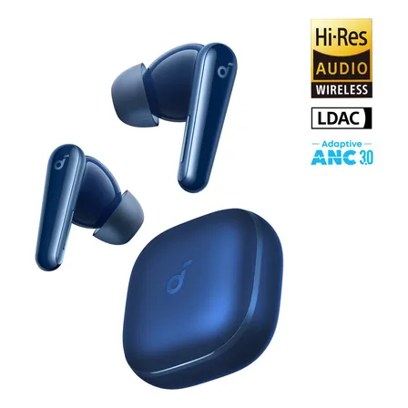 Fone Ouvido Soundcore Liberty 5 Bluetooth 5.4 Anc 3.0 Redução De Voz 2x Dolby Áudio Hi-res Ldac Graves Dinâmicos 48h Ip55 Carregamento Rápido 6 Mics Ia Chamadas Claras App Personalização Cor Auzl Azul