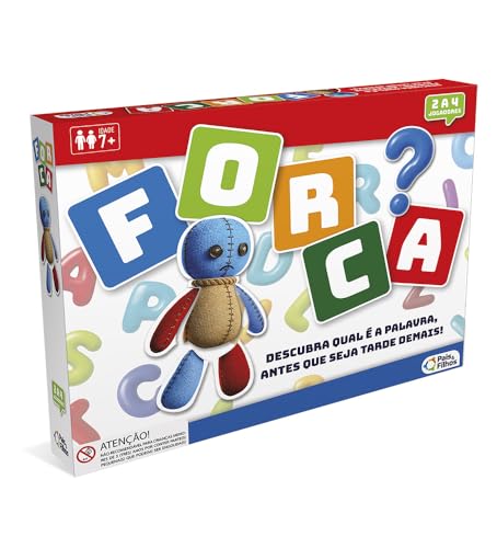Pais & Filhos Jogo da Forca Educativo para Alfabetização Infantil | Jogo de Tabuleiro de Palavras | Estimula Vocabulário, Raciocínio Lógico e Concentração | 2 a 4 Jogadores | +7 Anos