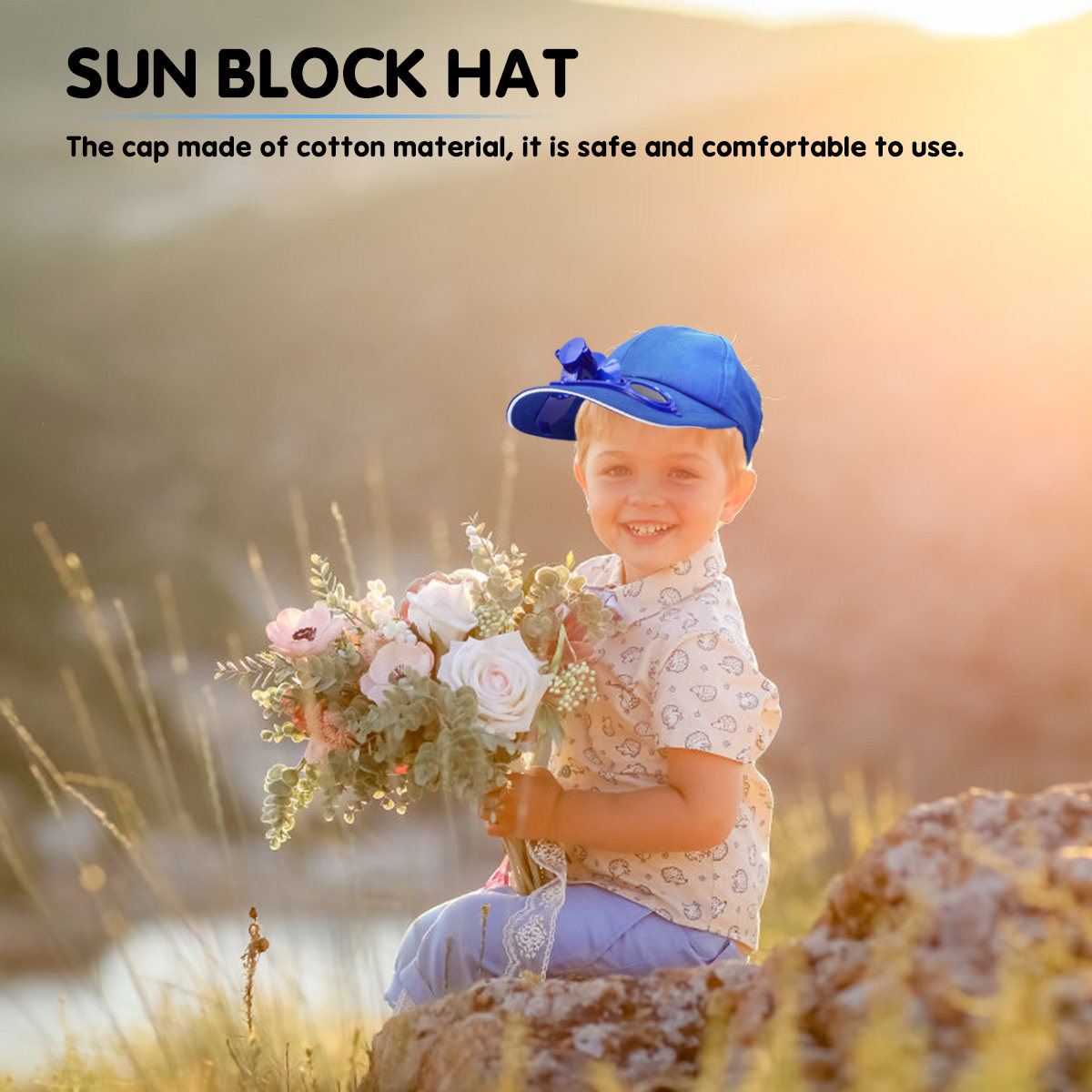 Chapéu de algodão para crianças, chapéu de verão para proteção solar, design leve e confortável para atividades ao ar livre, 1 peça