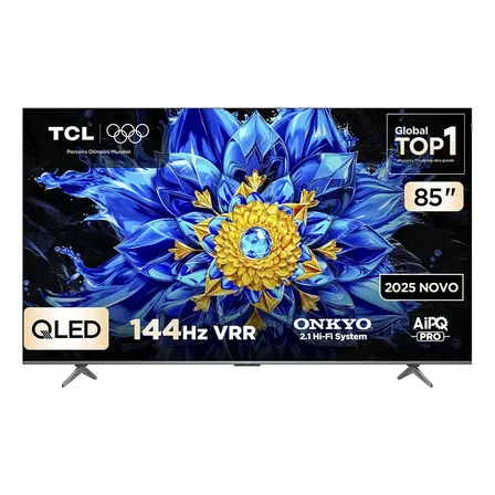 Smart TV TCL 85 Polegadas QLED 4K P8L WiFi Bluetooth Google TV HDR10+ 144 Hz VRR 85P8L