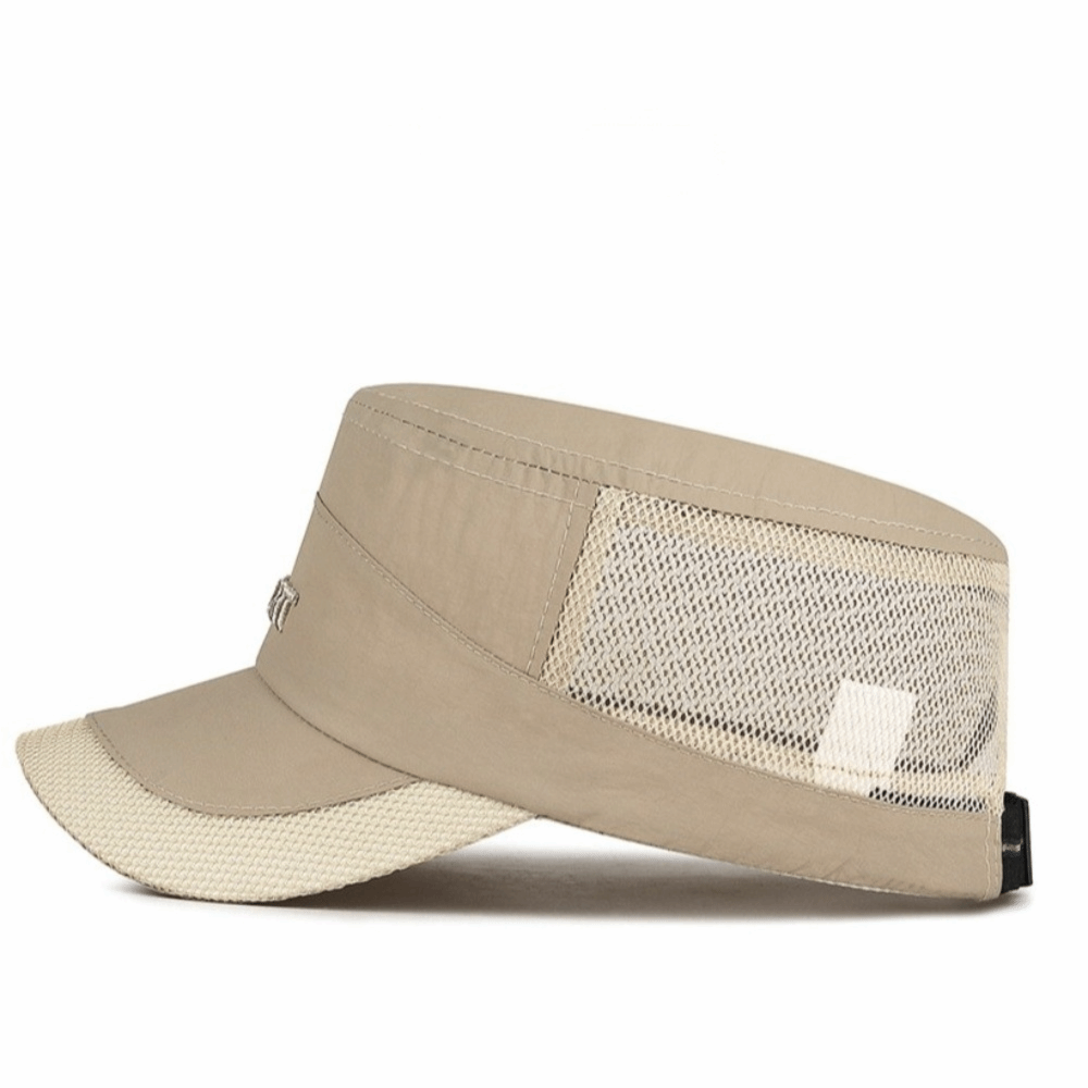 Boné Ajustável com Topo Plano, Respirável, Casual, Chapéu de Malha para Proteção Solar, Secagem Rápida, Ideal para o Verão ao Ar Livre