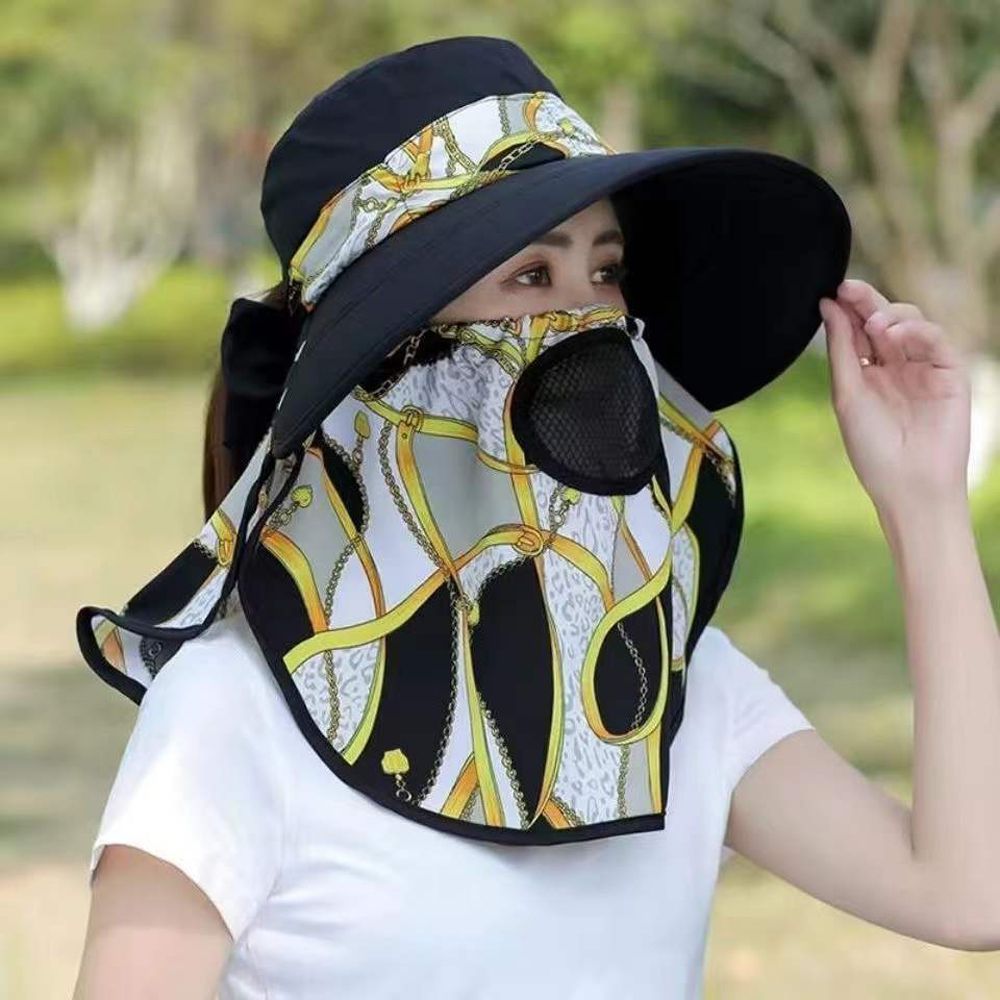 Bonés de pesca acessórios de vestuário fazer trabalho agrícola feminino chapéu de sol flor impressão balde chapéu verão proteção uv com aba no pescoço