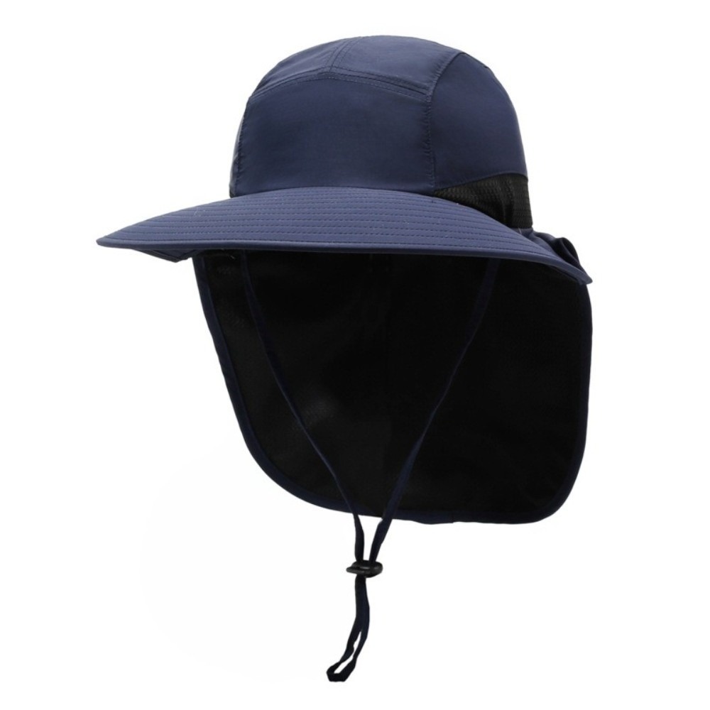 Chapéu de Sol Simples com Aba Larga para Atividades ao Ar Livre, Proteção UV com Protetor de Pescoço, Boné de Pescador Respirável e de Secagem Rápida
