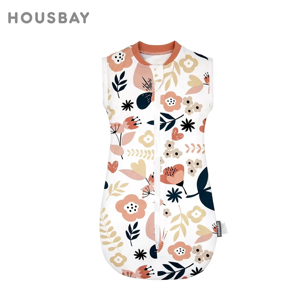 Saco de dormir sem mangas para recém-nascidos, saco de dormir fino de algodão puro para primavera e verão, saco de dormir anti-saltamento para bebês de 0 a 6 meses