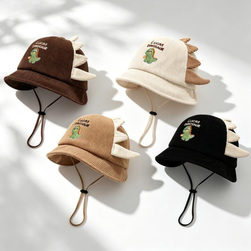 Chapéu de sol fofo para bebês, chapéu leve de primavera e outono com aba larga e corda à prova de vento para meninos e meninas